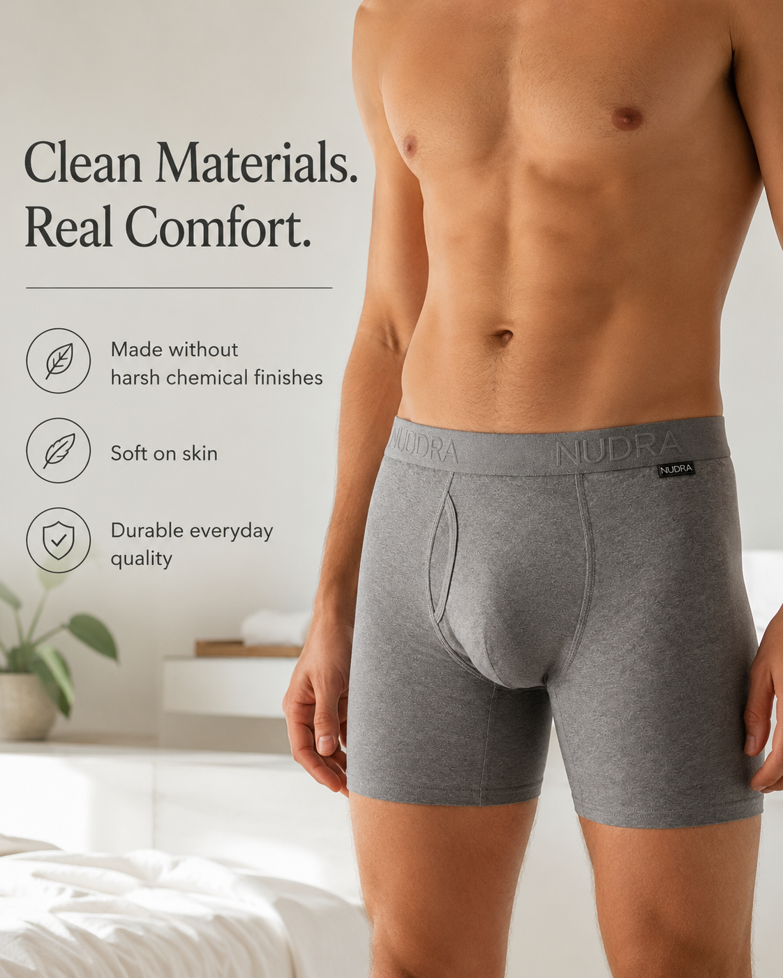 NUDRA ORGANIC COTTON BOXER BREIF