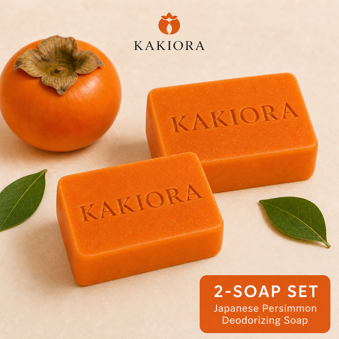 Two-bar pack of KAKIORA Japanese persimmon soap